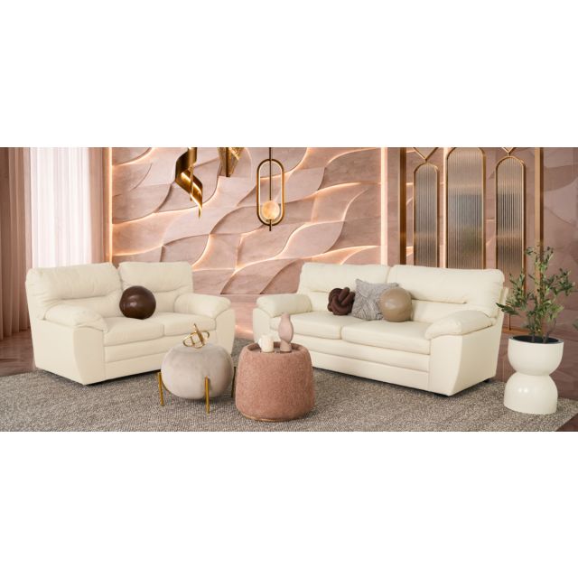 Sala Piel Pisa Blanco Hueso