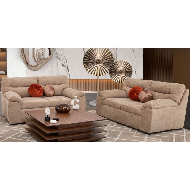 Sala Milos Beige 2 Piezas