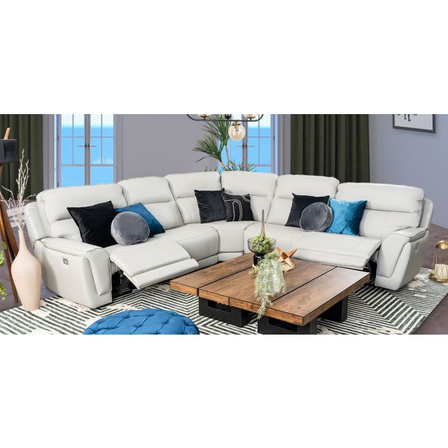 Sala Reclinable Modular Piel Darno Gris (Boal)
