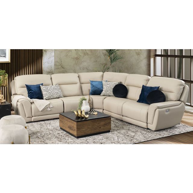 Sala Reclinable Modular Piel Darno Toffee (Boal)