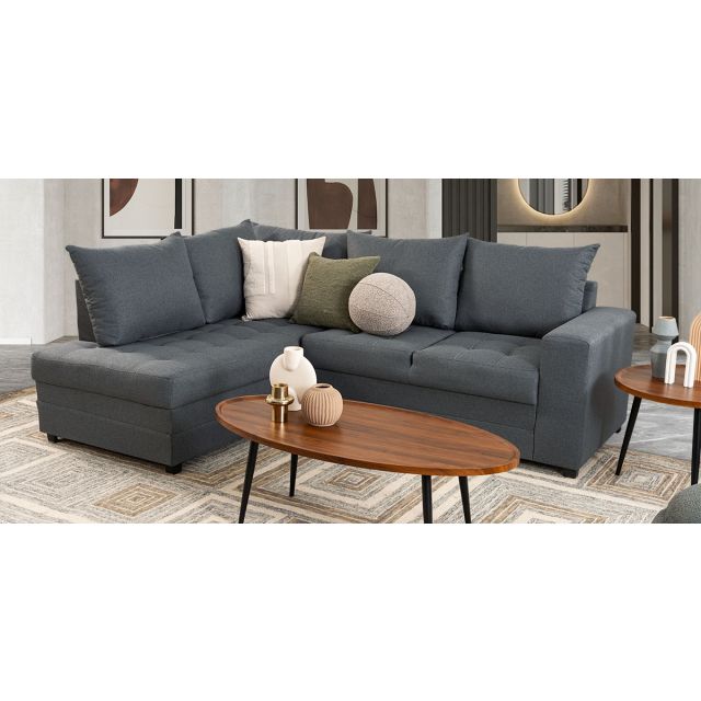 Sala Modular Izquierda Sofía Gris Grafito 