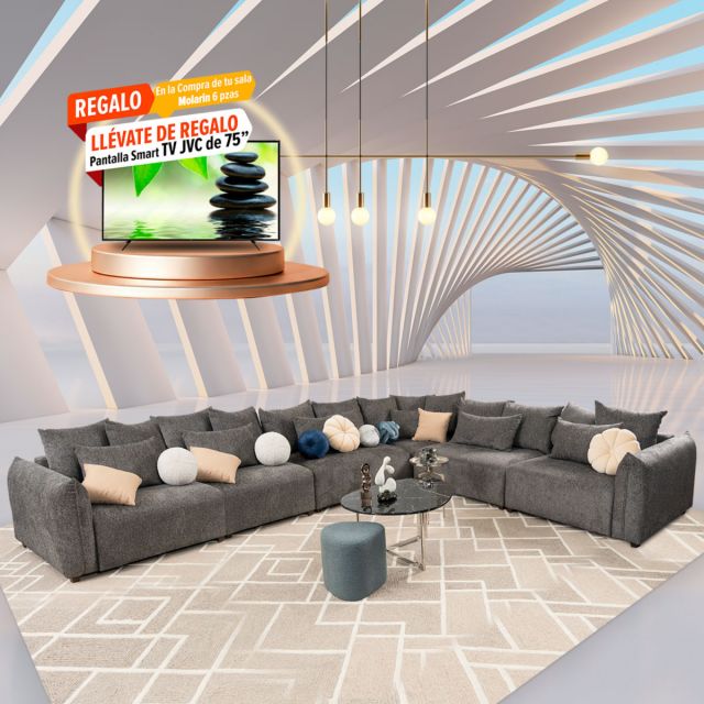 Sala Molarin CL Gris Oscuro 6 Piezas