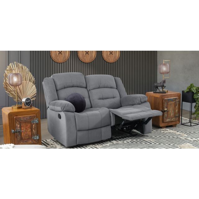 Sofá 2 Plazas Con 2 Reclinables Melbury Gris