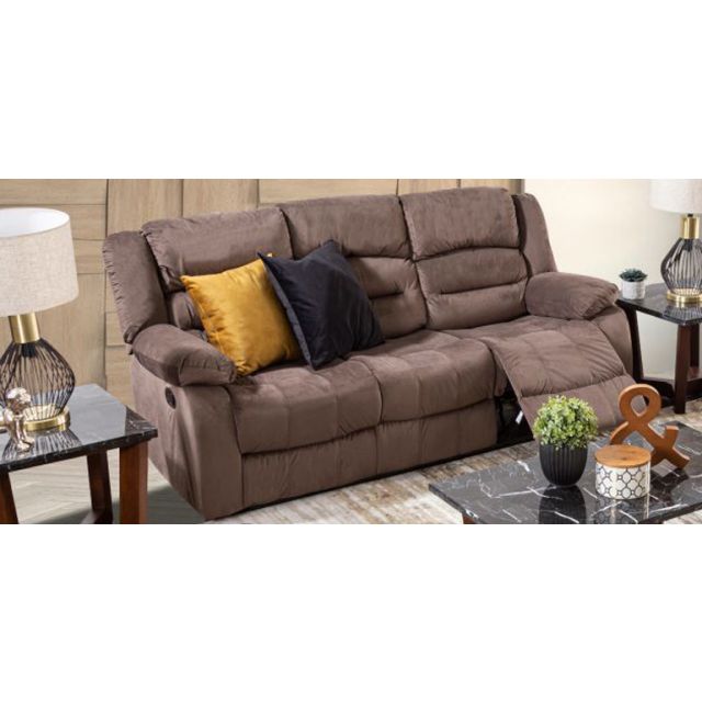 Sofá 3 Plazas Reclinable Memphis Velvet Chocolate