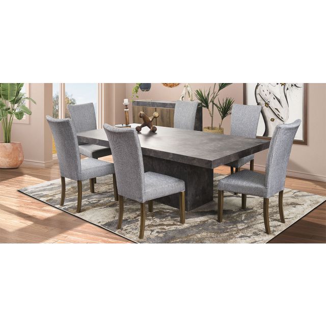 Comedor Rectangular Stone 240 Cms con Sillas Mix Crudo Jaspe