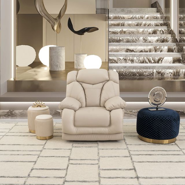 Sillón Reclinable Con Sistema Giratorio Lake Beige