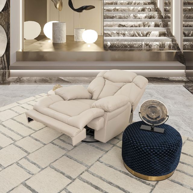 Sillón Reclinable Con Sistema Giratorio Lake Beige