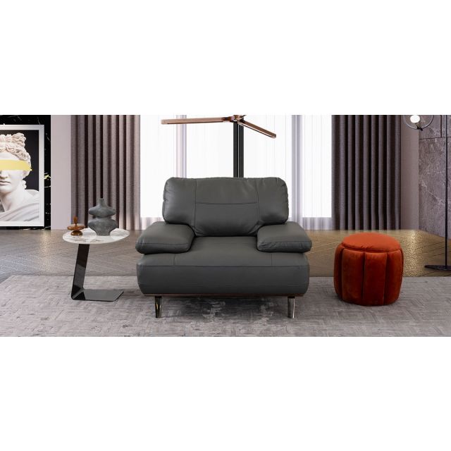 Sillón Piel Scola Gris (Boal)