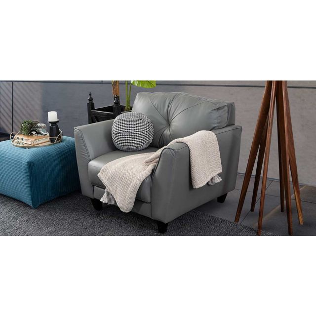Sillón Piel Match Paris Gris 