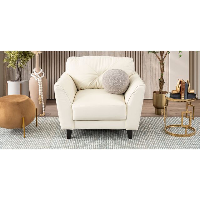 Sillón Piel Match Paris Blanco Hueso