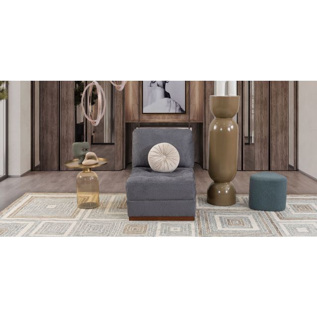 Sillón Sin Brazos Tifany Plus Gris Smoke