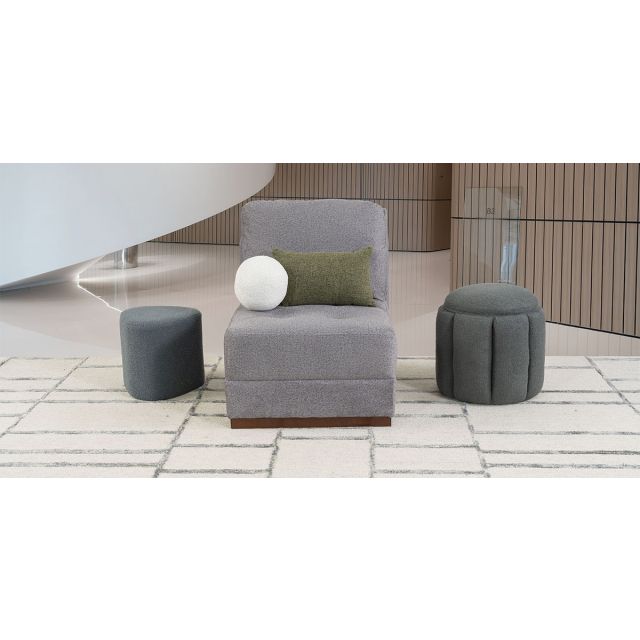 Sillón Sin Brazos Tifany Plus Gris Acero
