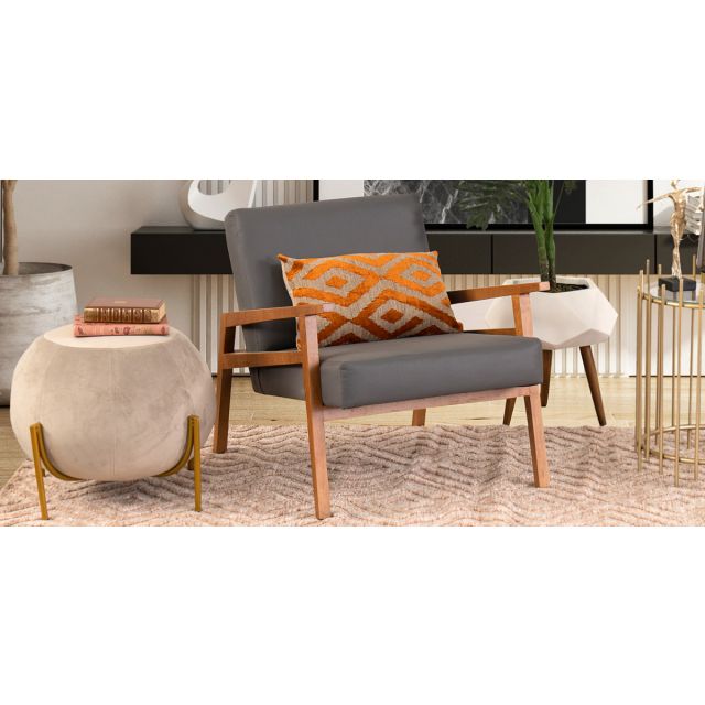 Sillón Ocasional Briton PU Gris