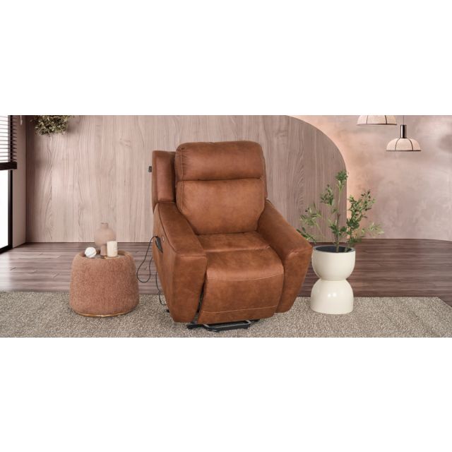 Sillón Reclinable Eléctrico Clovis Café Camel (Boal)