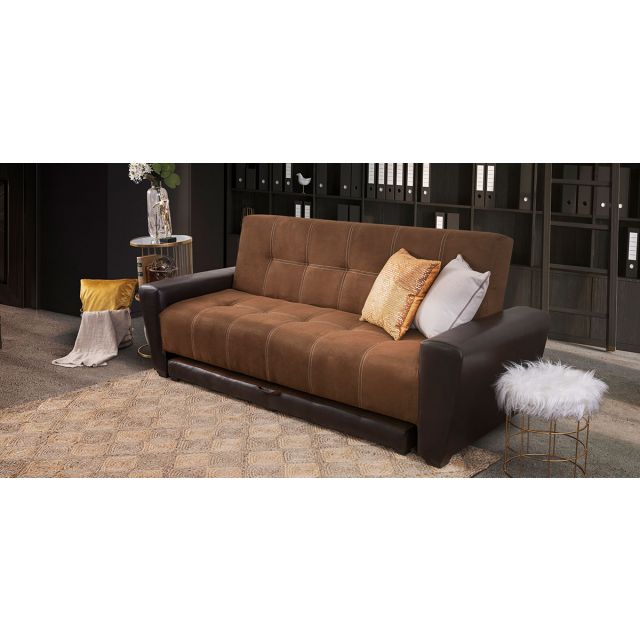 Sofá Cama Con Cama Baja Irlanda Capuchino Suede