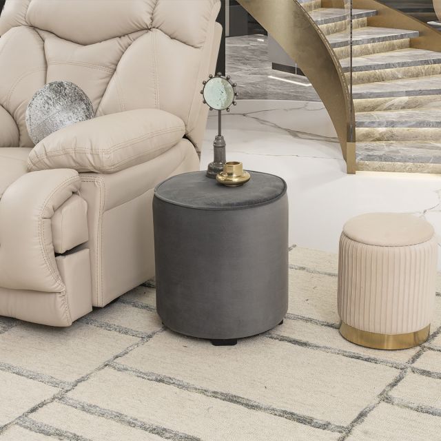 Taburete Redondo Noa Gris