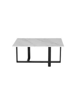 Mesa De Centro Rectangular 110  cm Quartz Blanco Negro