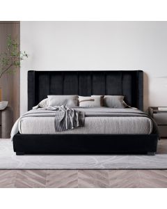 Cama King Size Terciopelo Lenne Negro  